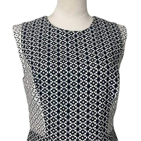 J. Crew Dress Sheath Textured Jacquard Sleeveless Black Cream Women’s Size 8 - Picture 6 of 13